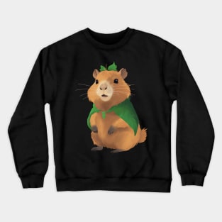 Adventurer Capybara in a Leaf Cloak Crewneck Sweatshirt